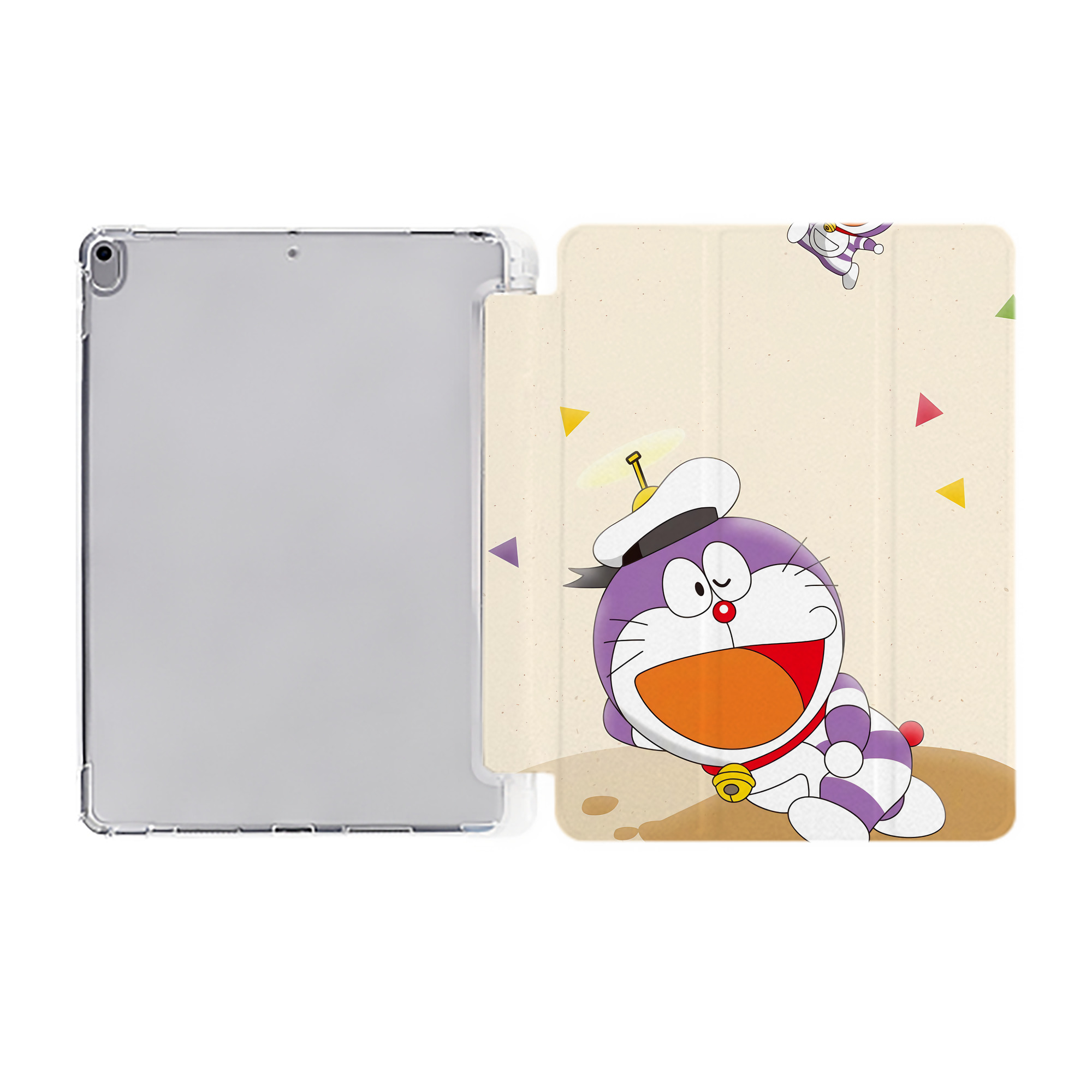 （画像用） ドラえもん Doraemon IPad ケース ペン収納付き 三つ折りスタンド PUレザー×シリコン 対応機種9.5/10.5/10.9インチ